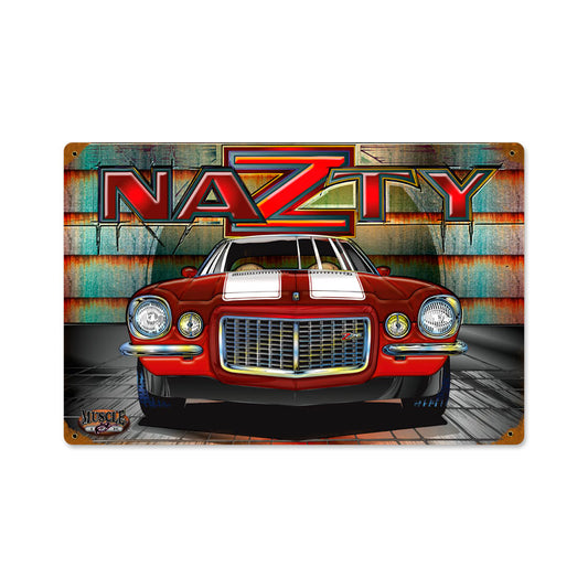 Nazty, Automotive, Vintage Metal Sign, 18 X 12 Inches