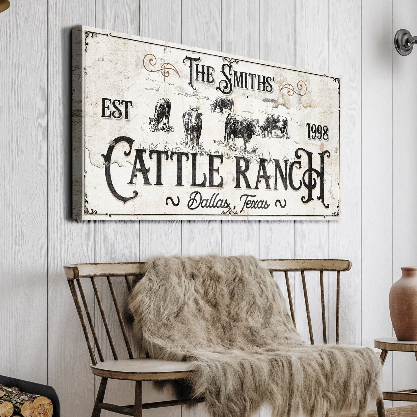 Branded Cattle Ranch Sign III
