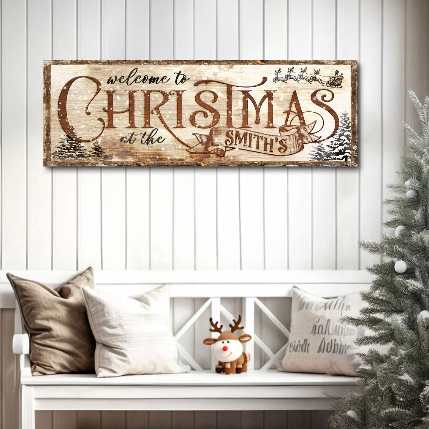 Family Welcome To Christmas Sign