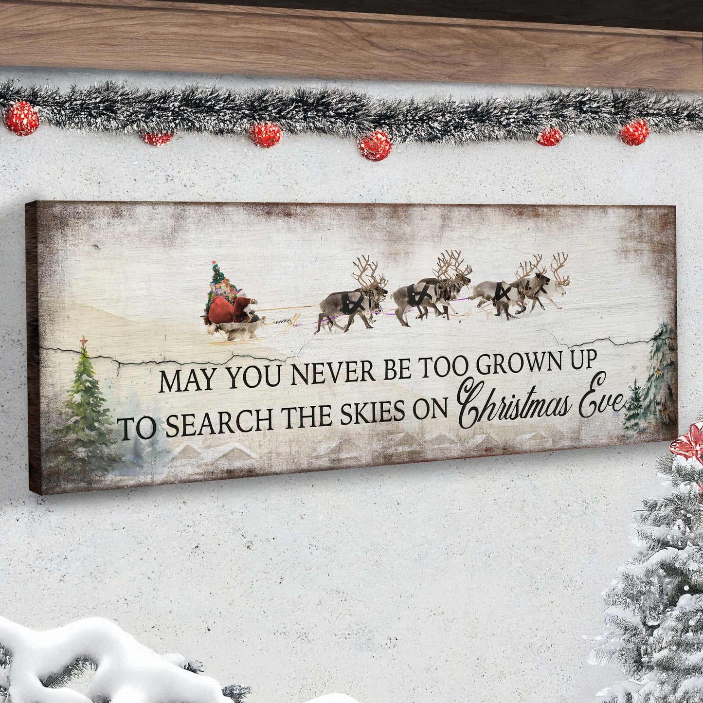 May You Never Be Too Grown Up To Search The Skies On Christmas Eve Sign