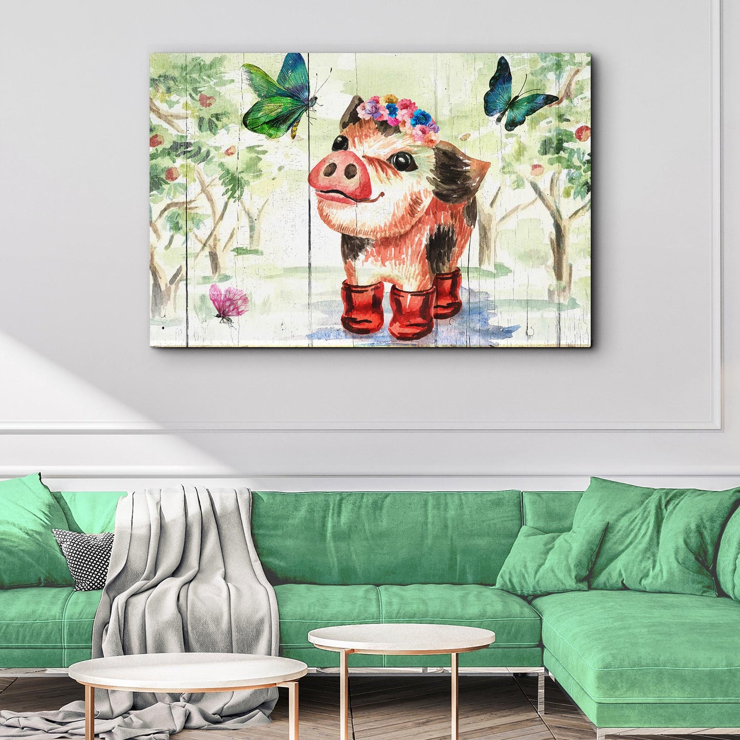 Cute Little Pig Canvas Wall Art