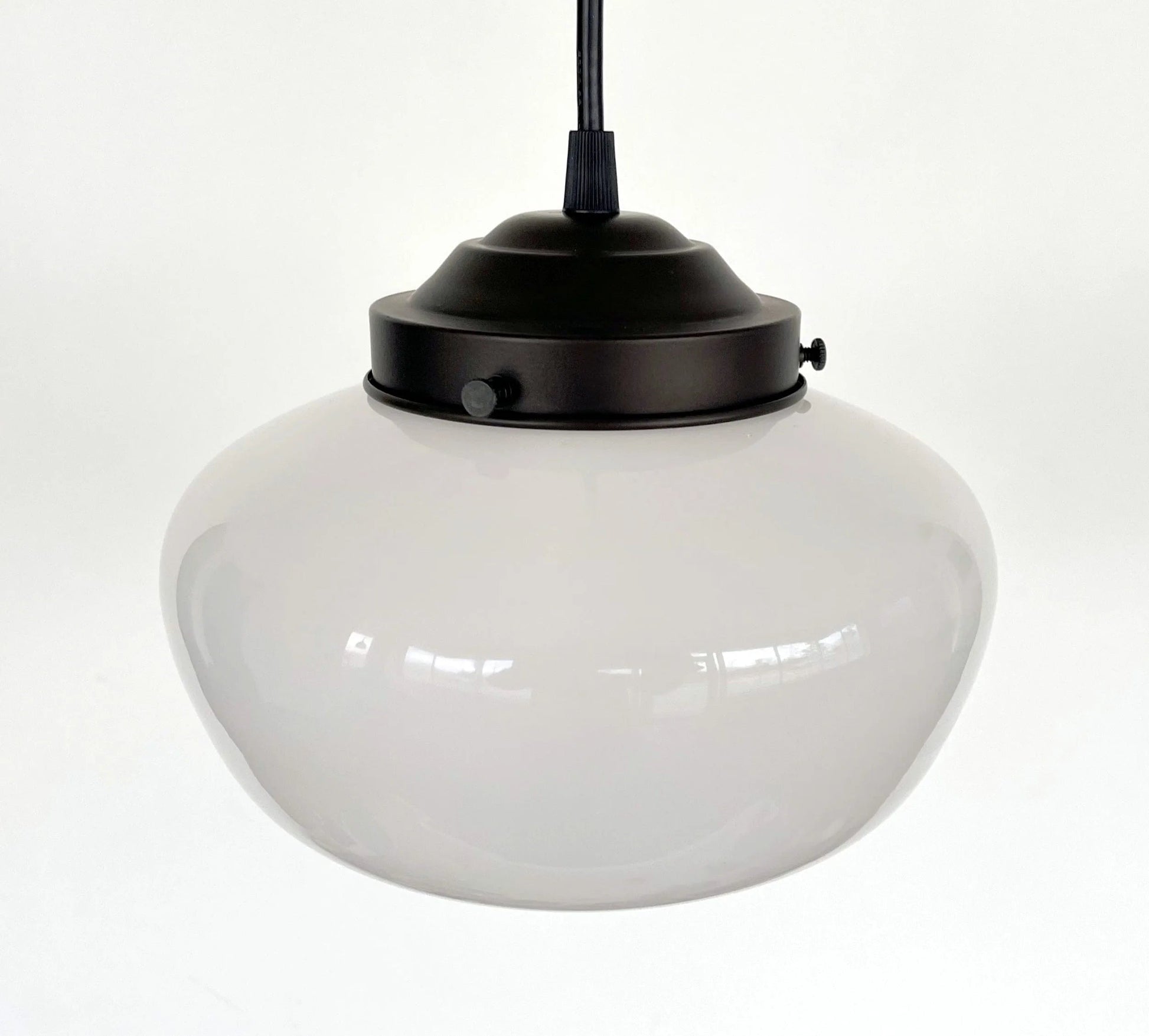 Modern Milk Glass Schoolhouse Pendant Light