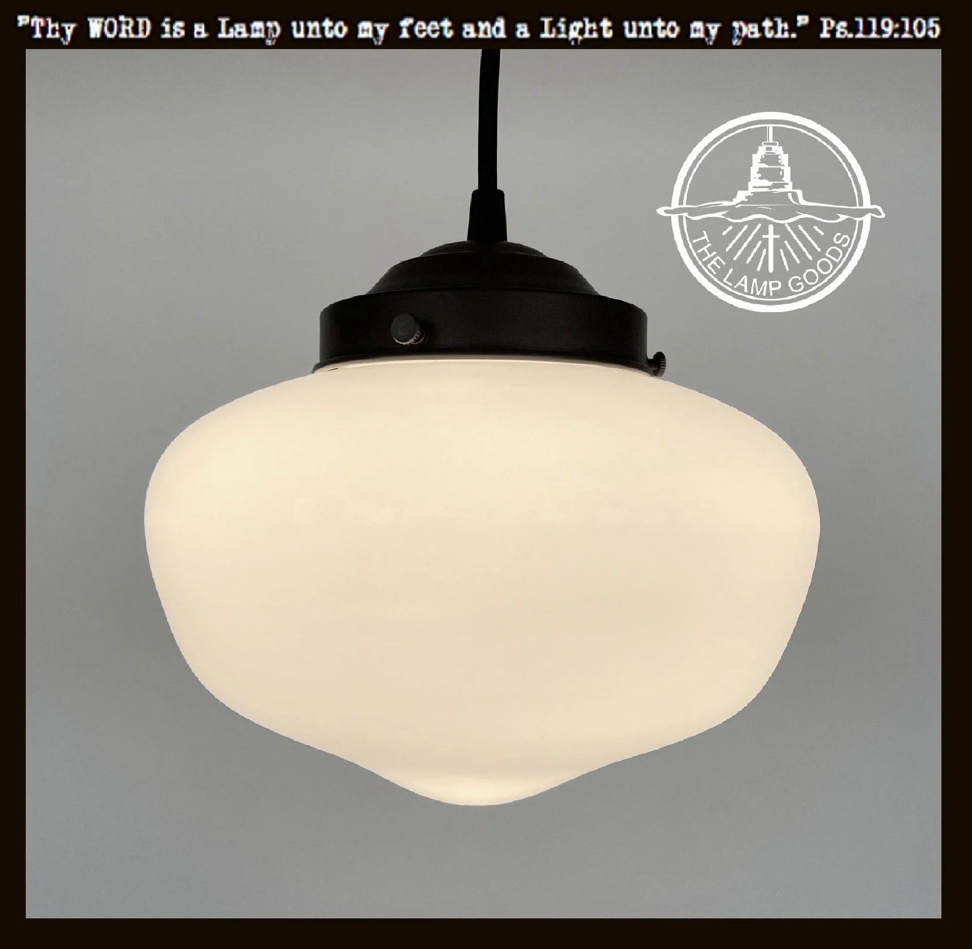 Modern Milk Glass Schoolhouse Pendant Light