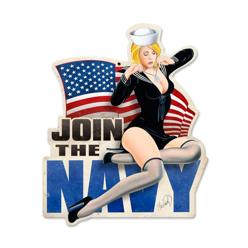 Join The Navy, Allied Military, Custom Metal Shape, 16 X 18 Inches