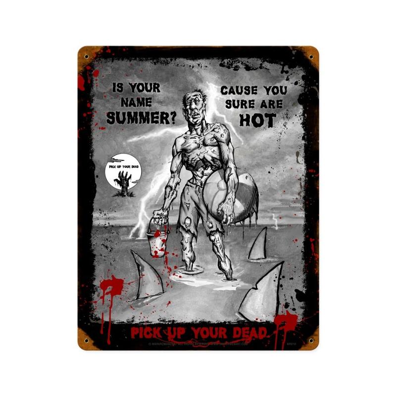 Zombie Is Your Name Summer, Humor, Vintage Metal Sign, 12 X 15 Inches