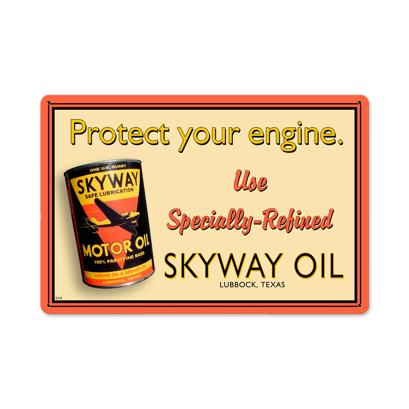Skyway Oil, Automotive, Metal Sign, 18 X 12 Inches