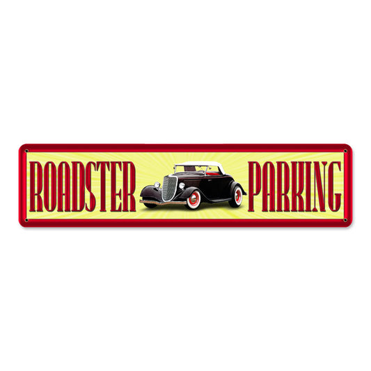 Roadster Parking, Automotive, Metal Sign, 20 X 5 Inches