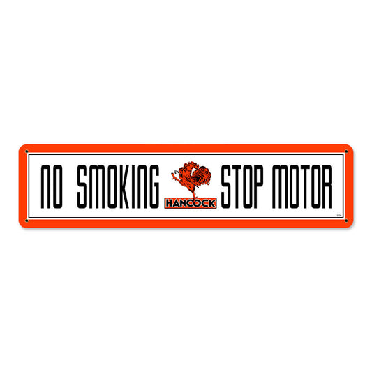 Hancock No Smoking, Automotive, Metal Sign, 20 X 5 Inches