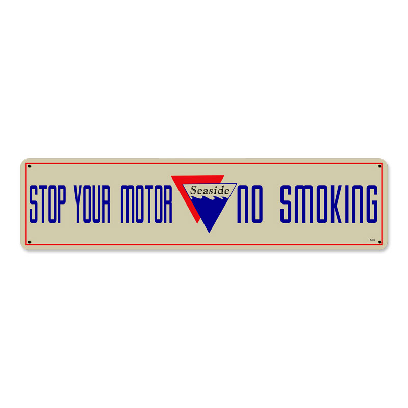 Seaside No Smoking, Automotive, Metal Sign, 20 X 5 Inches