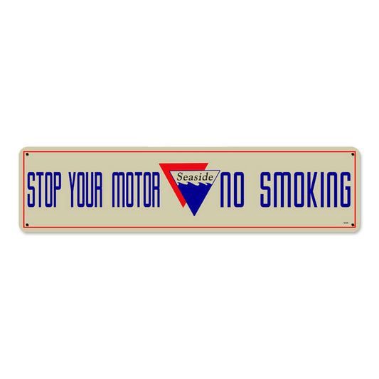 Seaside No Smoking, Automotive, Metal Sign, 20 X 5 Inches