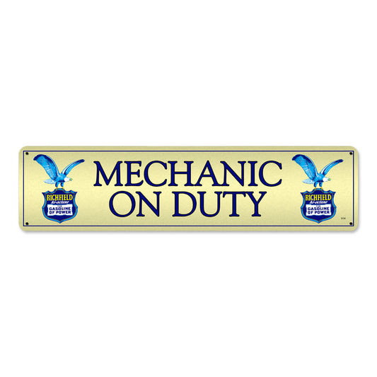 Richfield Mechanic, Automotive, Metal Sign, 20 X 5 Inches