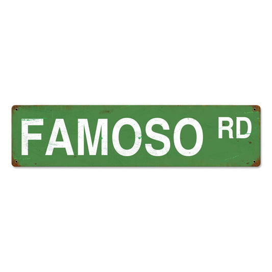Famoso Road, Automotive, Metal Sign, 20 X 5 Inches