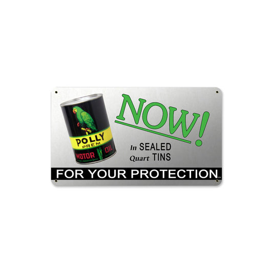 Polly Gas Oil, Automotive, Metal Sign, 14 X 8 Inches