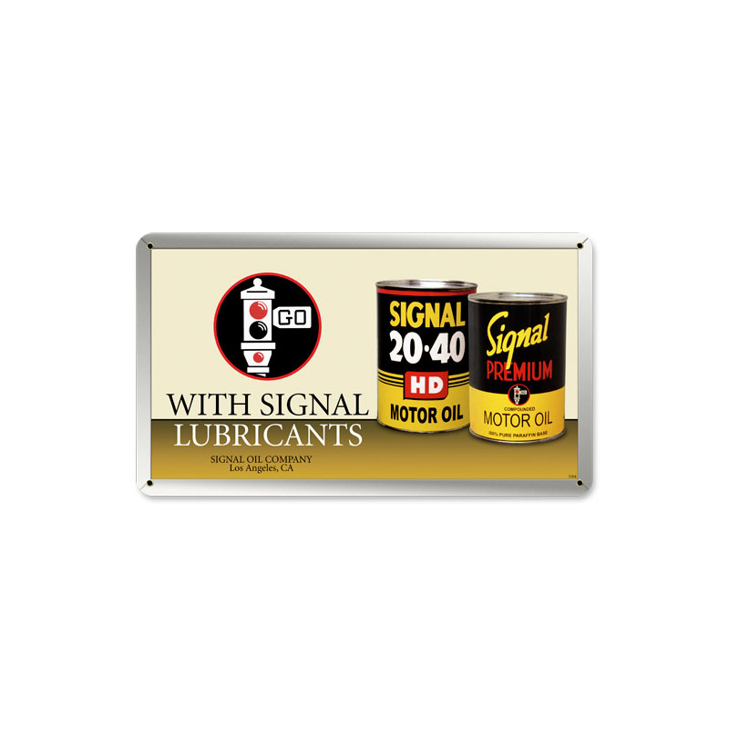 Signal Oil Can, Automotive, Metal Sign, 14 X 8 Inches