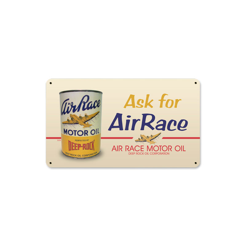 Air Race Oil, Automotive, Metal Sign, 14 X 8 Inches