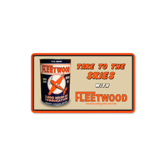 Fleetwood Oil, Automotive, Metal Sign, 14 X 8 Inches