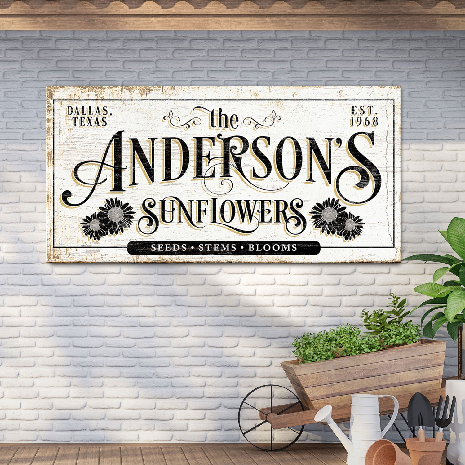 Personalized Fresh Sunflowers Sign