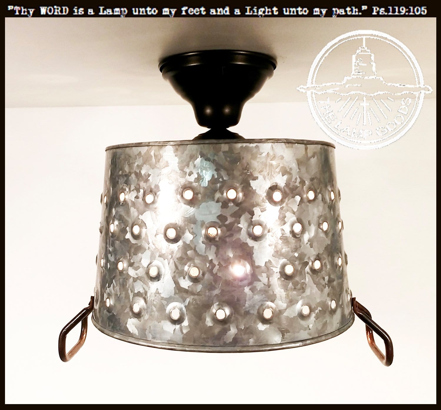 Pierced Wash Tub Ceiling Light Fixture