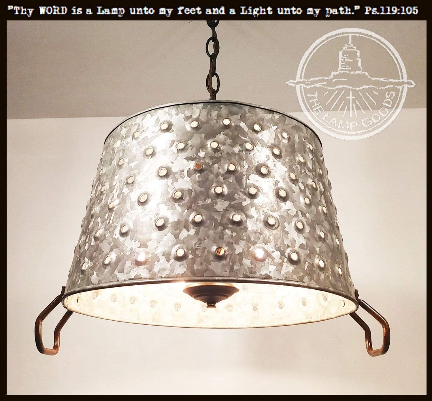 Pierced Wash Tub Ceiling Light Fixture