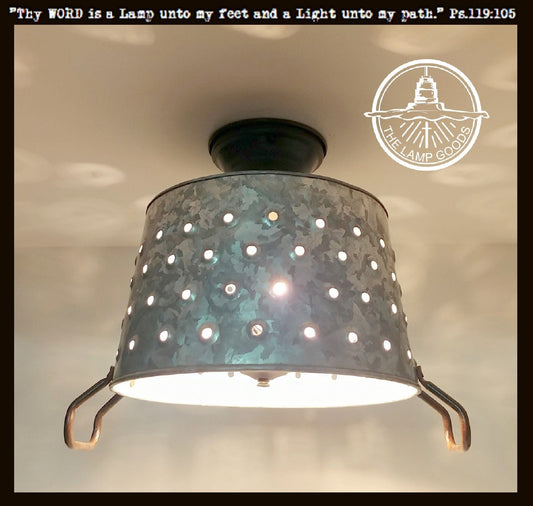 Pierced Wash Tub Ceiling Light Fixture