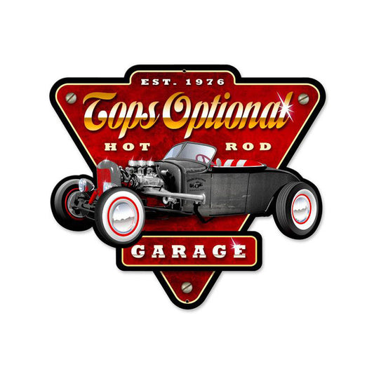 Tops Optional, Automotive, Custom Metal Shape, 15 X 14 Inches