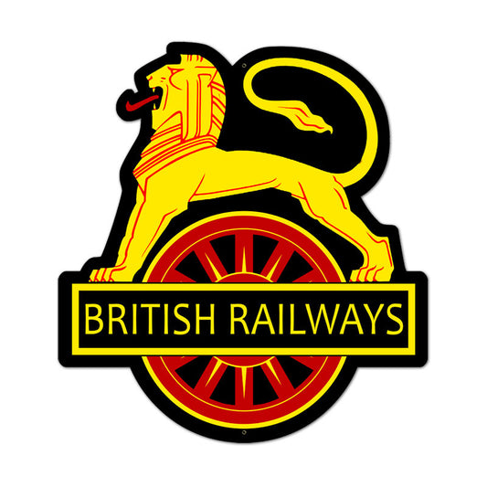 British Railways, Train and Rail, Custom Metal Shape, 18 X 21 Inches