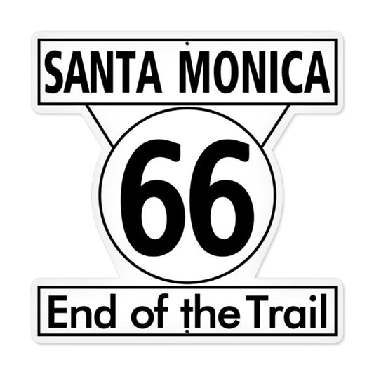 Santa Monica 66, Automotive, Custom Metal Shape, 8 X 8 Inches