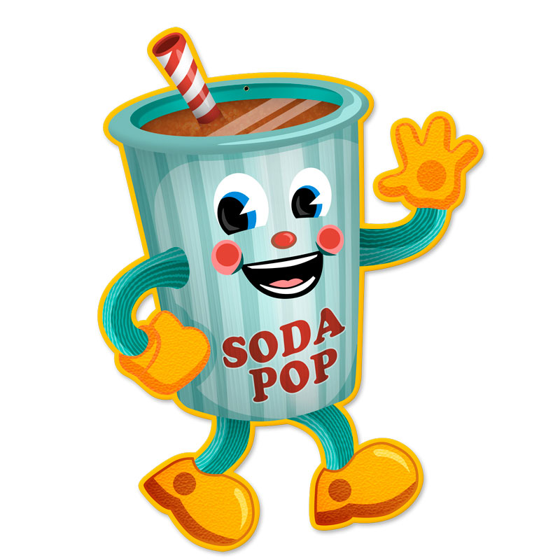Soda Pop, Food and Drink, Custom Metal Shape, 15 X 21 Inches