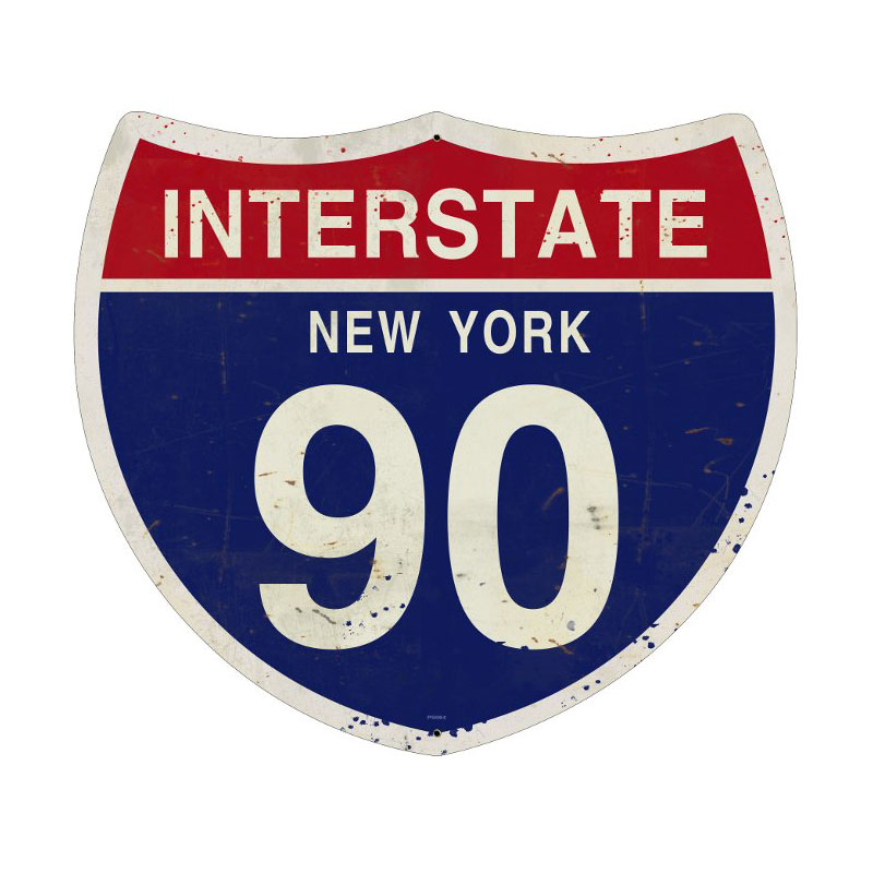 New York Interstate 90, Street Signs, Custom Metal Shape, 16 X 16 Inches