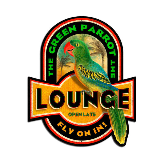 Green Parrot, Food and Drink, Custom Metal Shape, 17 X 20 Inches