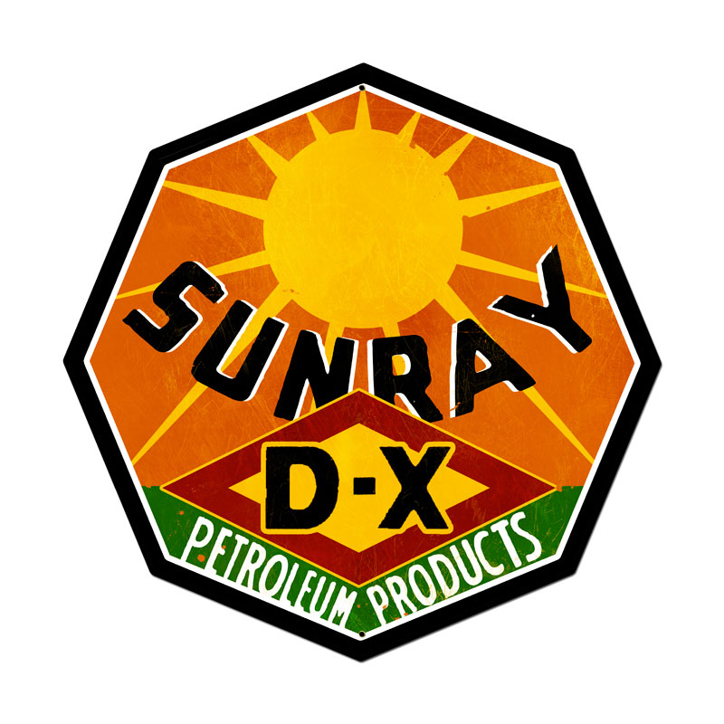 Sunray Gasoline, Automotive, Custom Metal Shape, 28 X 28 Inches