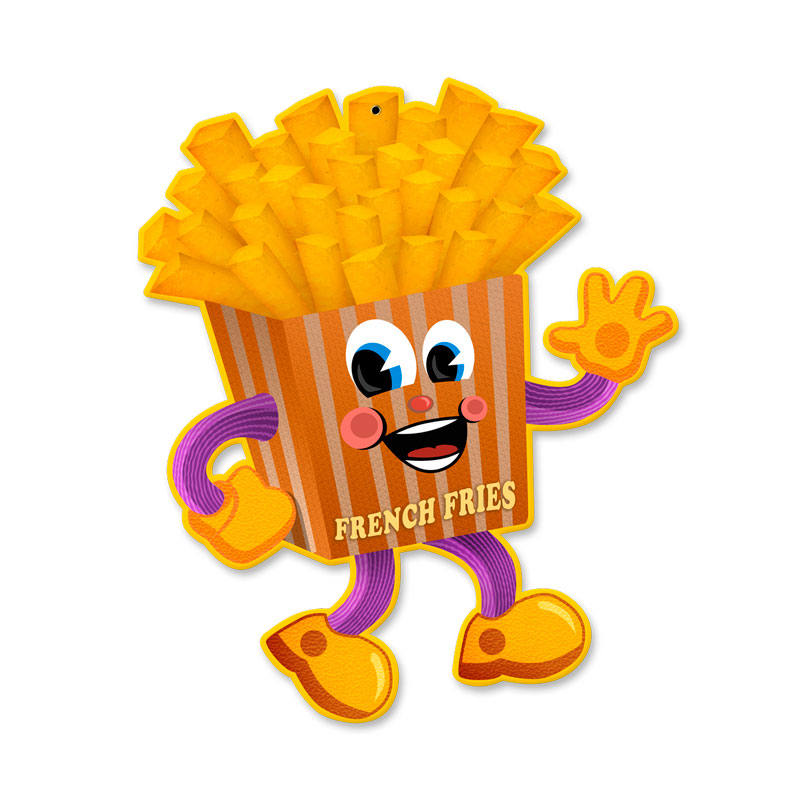 French Fry, Food and Drink, Custom Metal Shape, 12 X 14 Inches