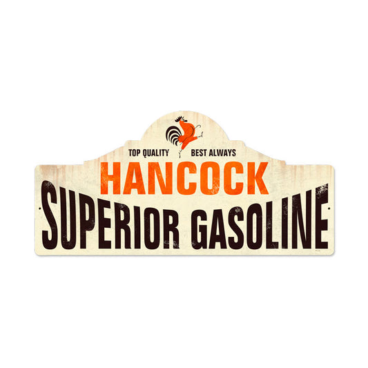Hancock Gas Station, Automotive, Custom Metal Shape, 26 X 12 Inches