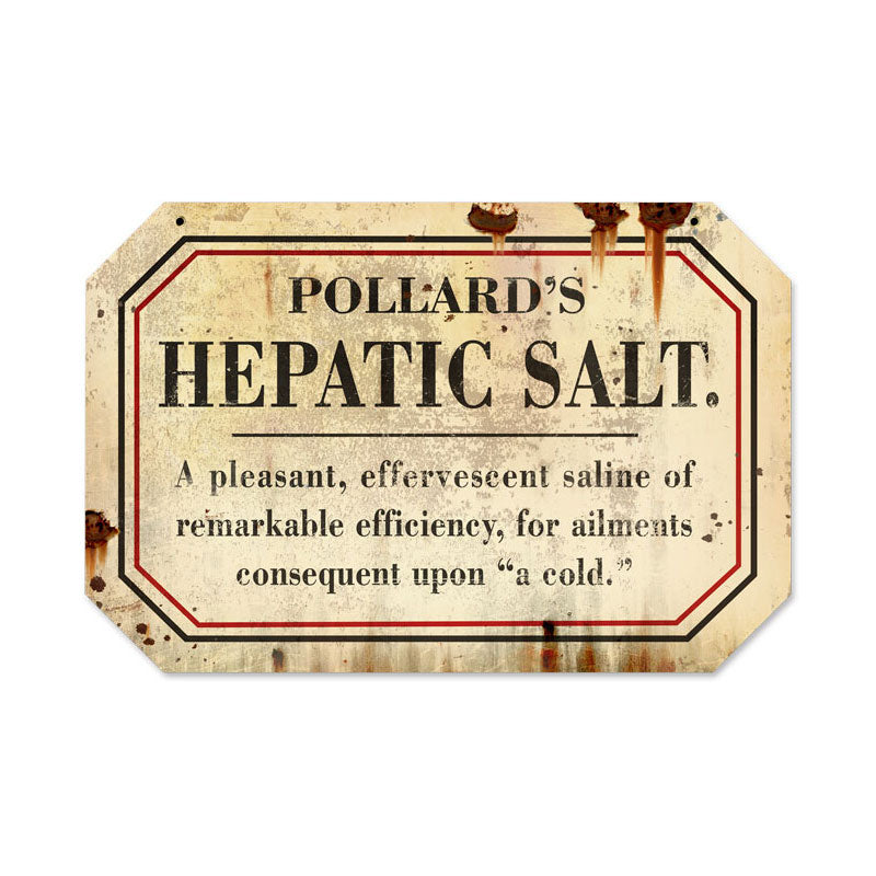 Hepathic Salt, Home and Garden, Custom Metal Shape, 18 X 12 Inches