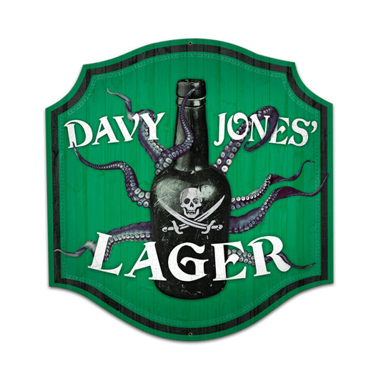 Davey Jones Lager, Bar and Alcohol, Custom Metal Shape, 20 X 20 Inches