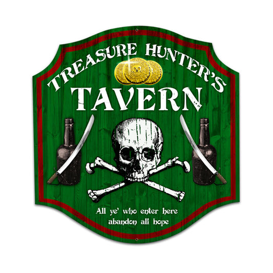 Treasure Hunter, Bar and Alcohol, Custom Metal Shape, 20 X 20 Inches