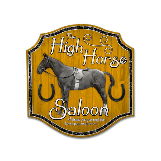High Horse Tavern, Bar and Alcohol, Custom Metal Shape, 20 X 20 Inches