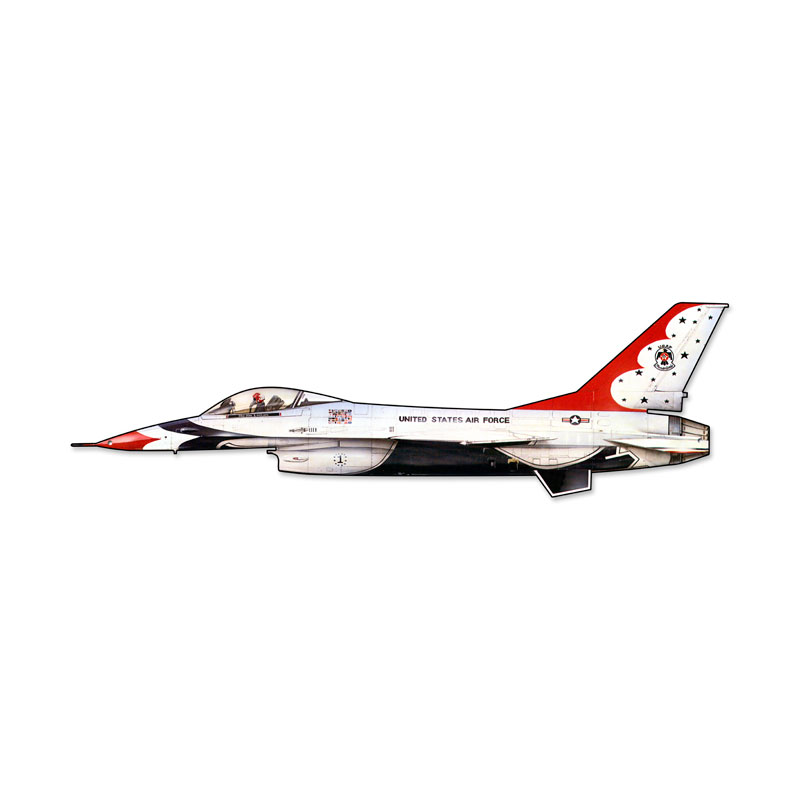 Fighting Falcon, Aviation, Custom Metal Shape, 24 X 7 Inches