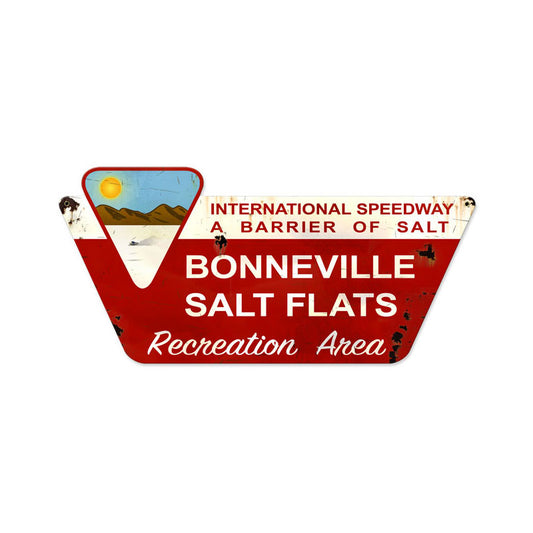 Bonneville Speedway, Automotive, Custom Metal Shape, 27 X 13 Inches