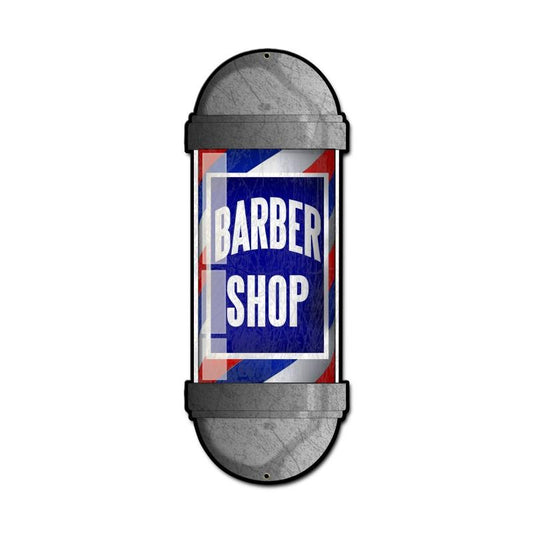 Barber Shop, Nostalgic, Custom Metal Shape, 9 X 24 Inches