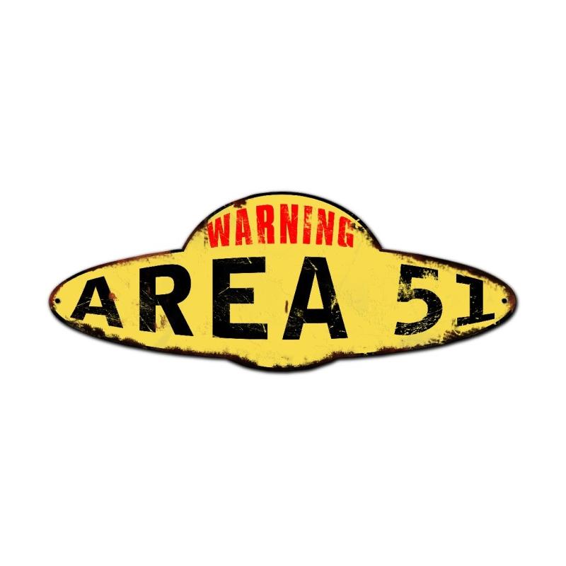 Area 51 Plasma, Humor, Custom Metal Shape, 15 X 5 Inches