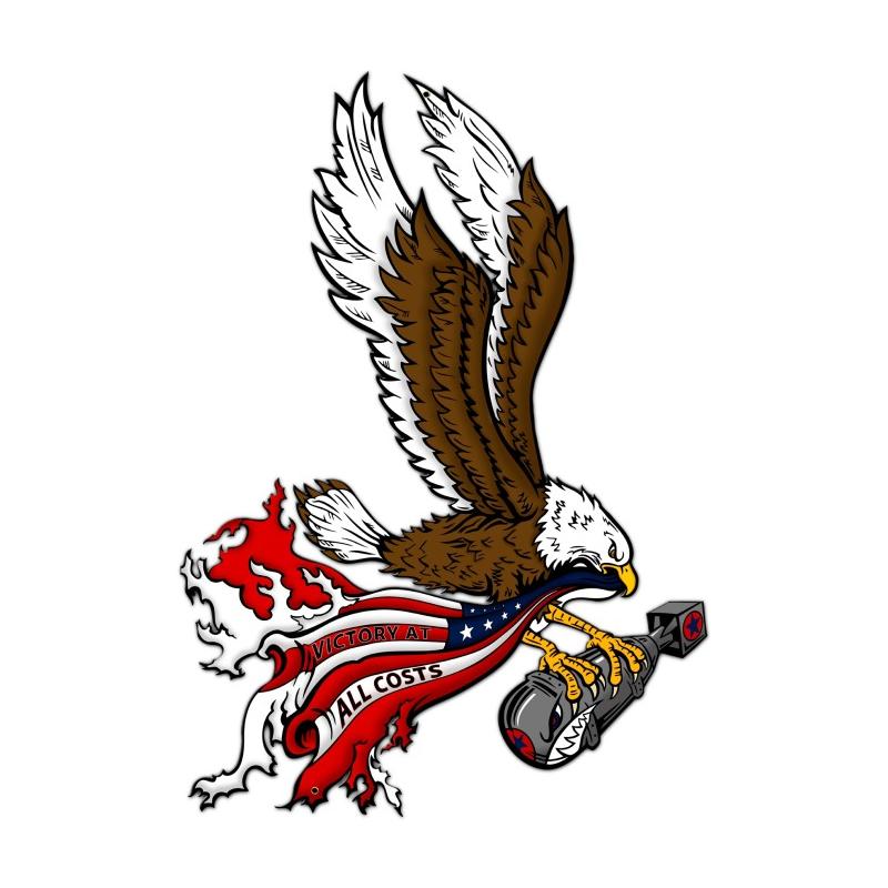 Bald Eagle Bomb, Patriotic, Custom Metal Shape, 24 X 17 Inches