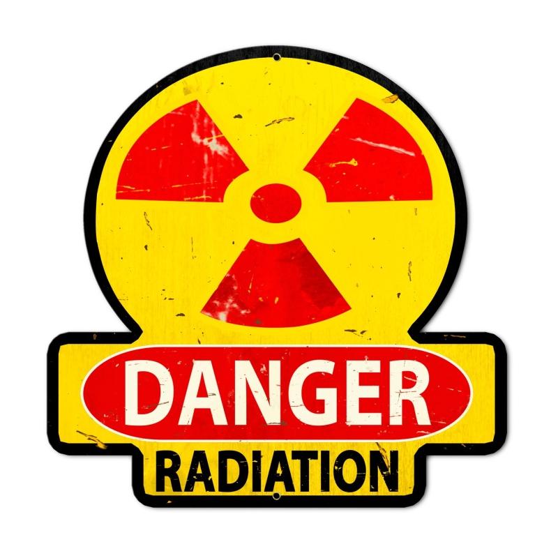 Danger Radiation, Humor, Custom Metal Shape, 16 X 16 Inches