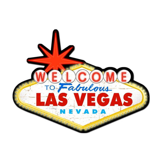 Welcome To Las Vegas, Travel, Custom Metal Shape, 28 X 21 Inches
