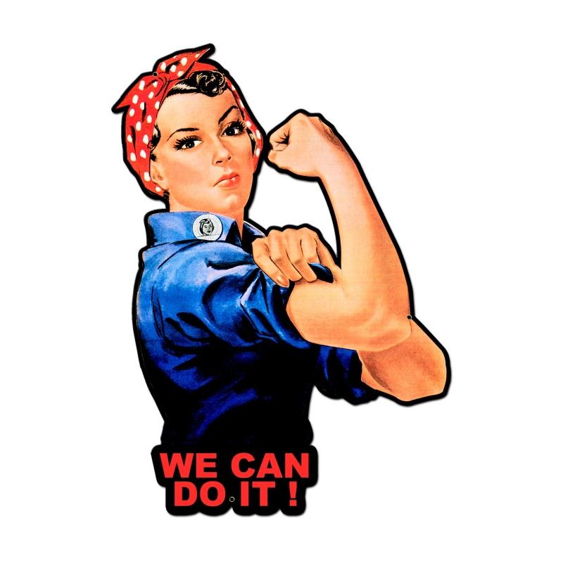 Rosie The Riveter We Can Do It, Pinup Girls, Custom Metal Shape, 23 X 16 Inches