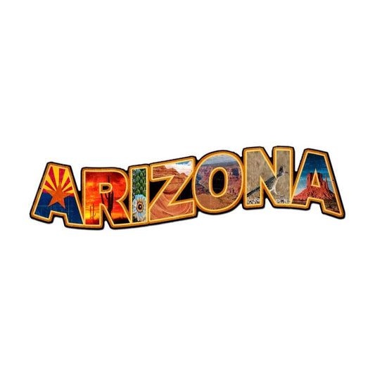 Arizona Landmarks, Travel, Custom Metal Shape, 28 X 8 Inches