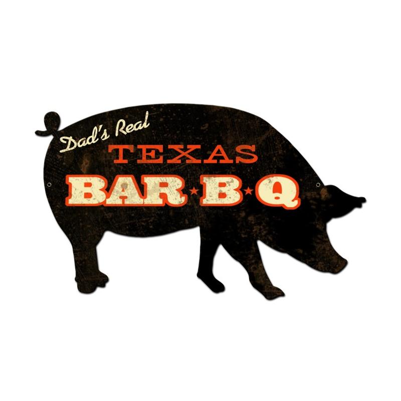Texas BBQ Pig, Home and Garden, Custom Metal Shape, 26 X 15 Inches