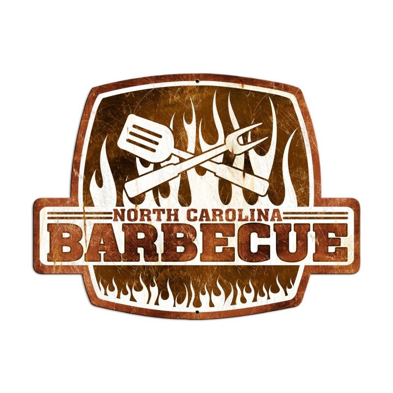 North Carolina Barbecue, Home and Garden, Custom Metal Shape, 25 X 19 Inches