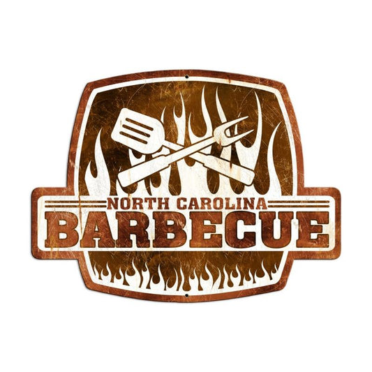North Carolina Barbecue, Home and Garden, Custom Metal Shape, 25 X 19 Inches