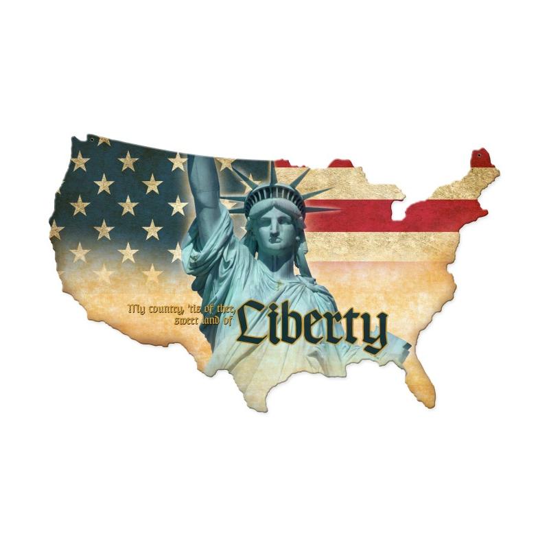 Liberty USA, Patriotic, Custom Metal Shape, 25 X 16 Inches